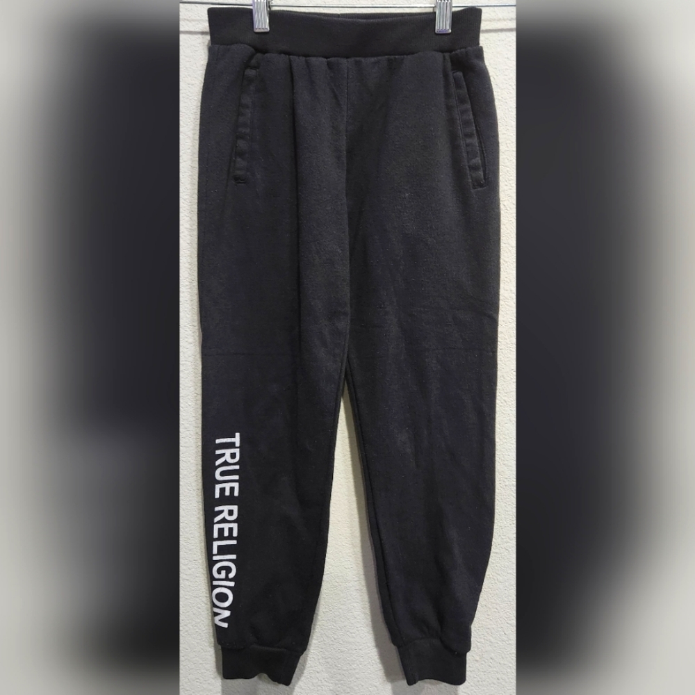 True Religion black sweat pants kid's size 7